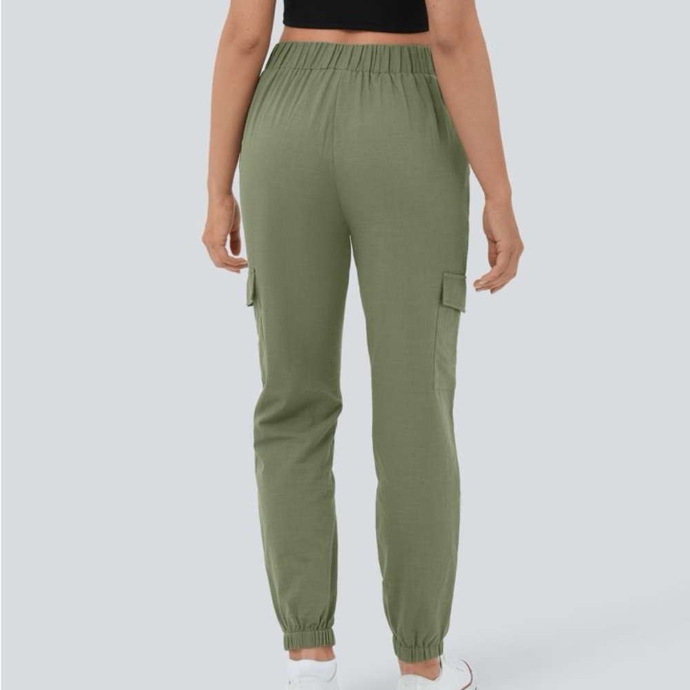NWT HALARA Green Jogger Track Pants with Elastic Waistband